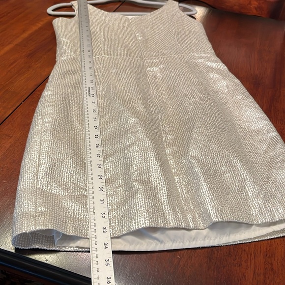 Dalia Elegant Silver Shimmer Sleeveless Dress with pockets size 6 - Picture 6 of 10